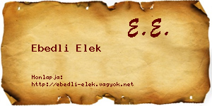 Ebedli Elek névjegykártya