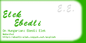 elek ebedli business card